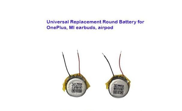 KP Original Battery بطارية دائرية عالمية أصلية من KP مجموعة من 2 لجهاز Xiaomi وRedmi وOneplus وOppo وVivo وRealme وSamsung وسماعات أخرى 3.7V-35mAh (لـ Oneplus) (نموذج 1040) - Image 3