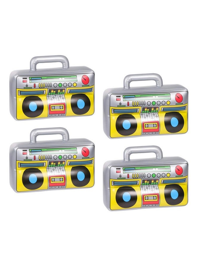 JOLLYSTYLE 4 PCS Inflatable Boombox - 80s 90s Party Decorations Supplies Inflatable Boom - Rappers Hip Hop B-Boys Costume Accessories Box(16.5 Inches) - Image 1