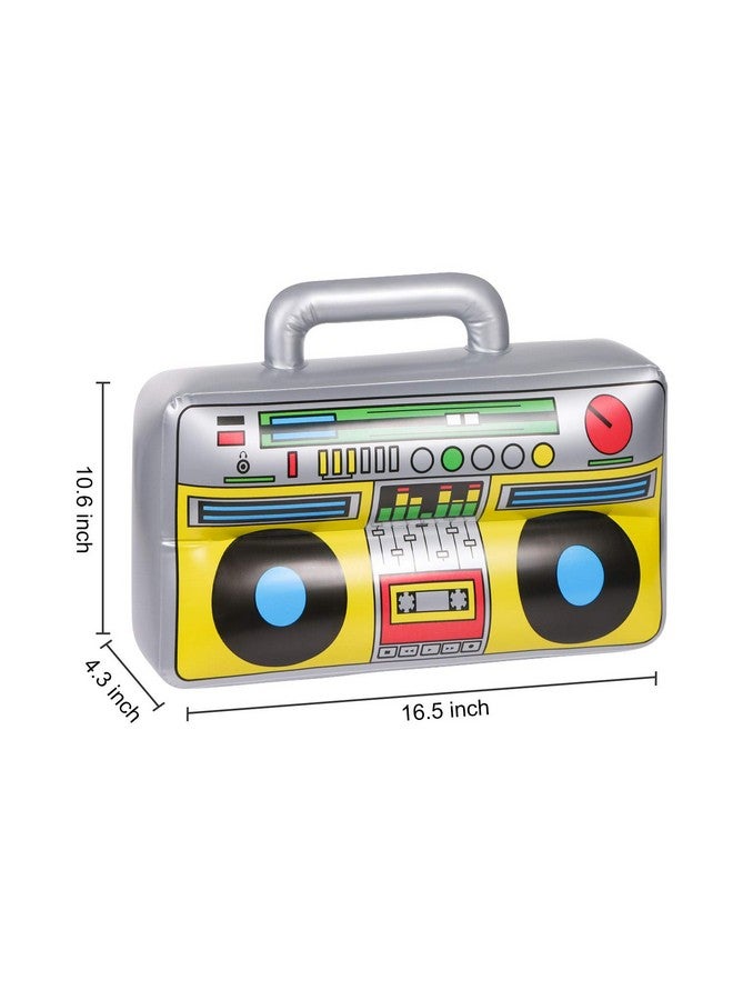 JOLLYSTYLE 4 PCS Inflatable Boombox - 80s 90s Party Decorations Supplies Inflatable Boom - Rappers Hip Hop B-Boys Costume Accessories Box(16.5 Inches) - Image 3