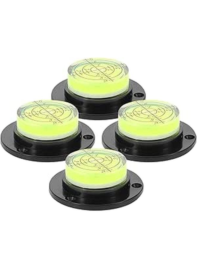 4Pcs Black Base Precision Circular Bubble Level for RV Motorhome Construction Machinery - Image 1