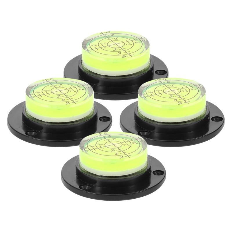4Pcs Black Base Precision Circular Bubble Level for RV Motorhome Construction Machinery - Image 2
