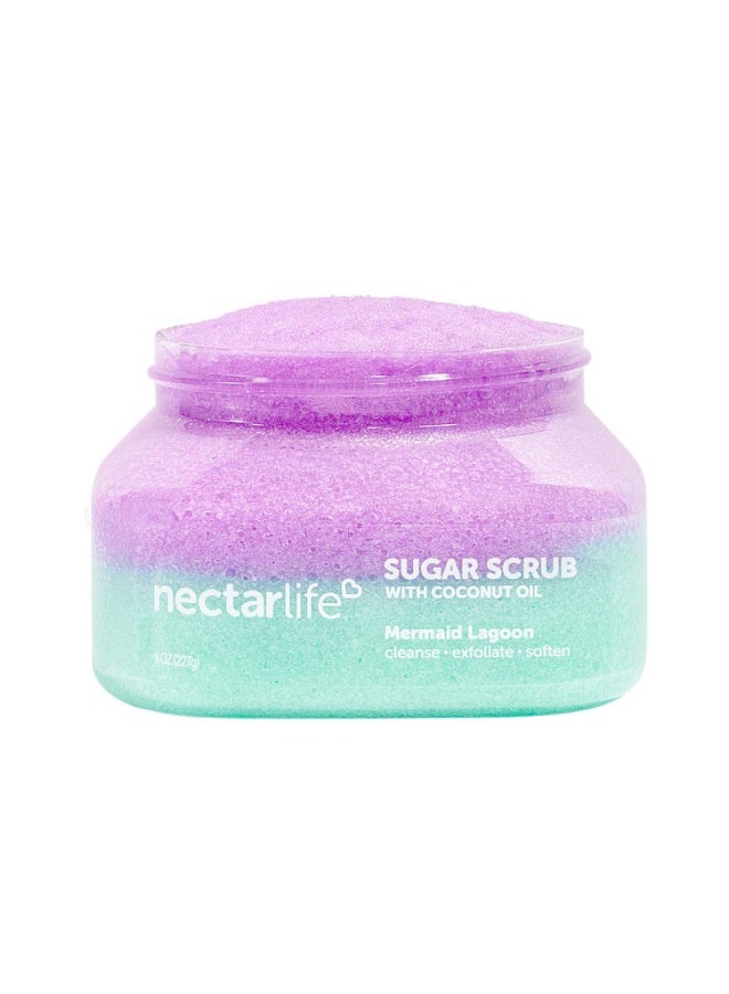 Nectar Life Sugar Scrub, Exfoliating Body Scrub (8 Ounce, Mermaid Lagoon) - Image 1
