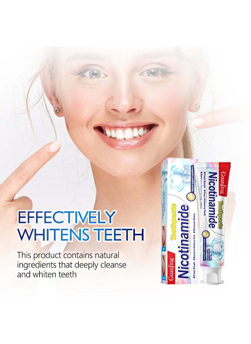GUANJING - Nicotianmide Toothpaste，Fresh breath niacinamide removes bad breath，whitening toothpaste，toothpaste removes stains and whitens (100g) - Image 1