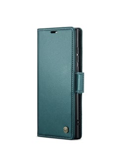 CaseMe Flip Wallet Case For Samsung Galaxy S24 Ultra, [RFID Blocking] PU Leather Wallet Flip Folio Case with Card Holder Kickstand Shockproof Phone Cover (Green)  - Image 2