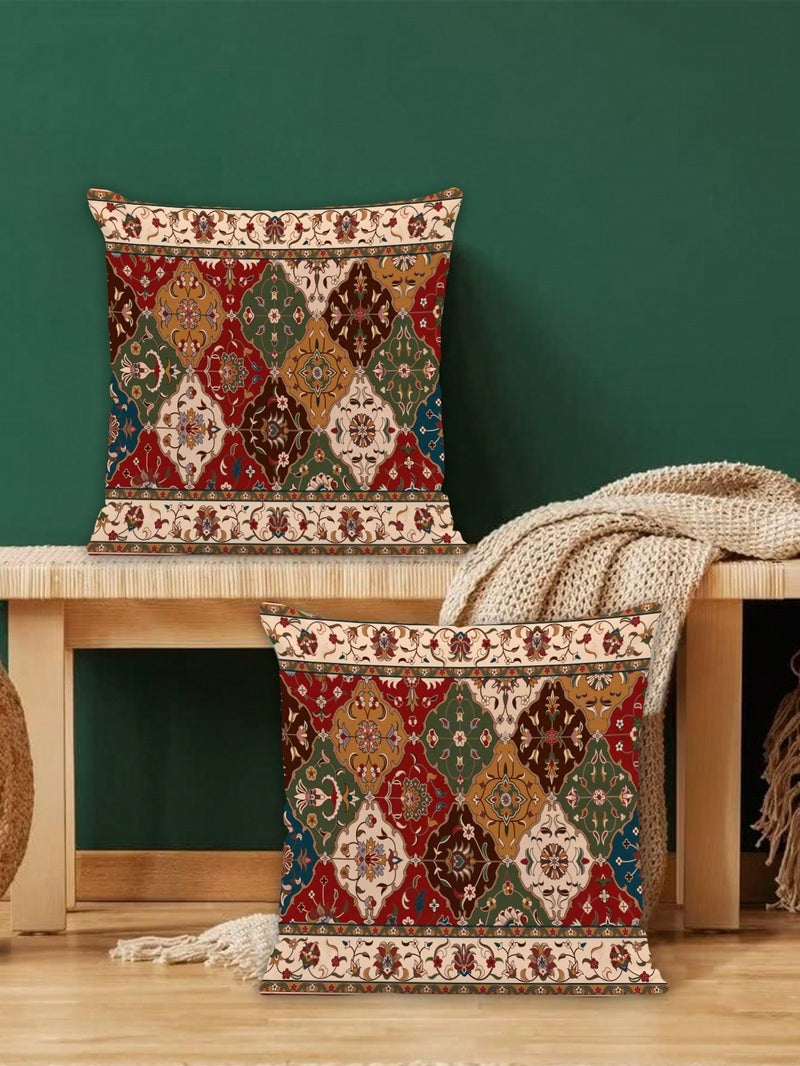 Ramadan Decorations Cushion Cover Set 2 PCS 45 x 45 cm Traditional Oriental Design - Image 4