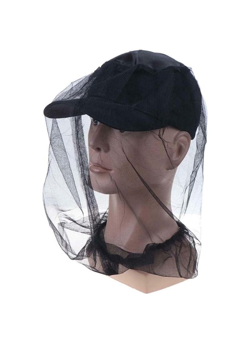 2Pcs Mosquito Head Net Hat, Insect Fly Mesh Face Protector Travel Camping,Ultra Large & Long, Extra Fine Holes, Mesh