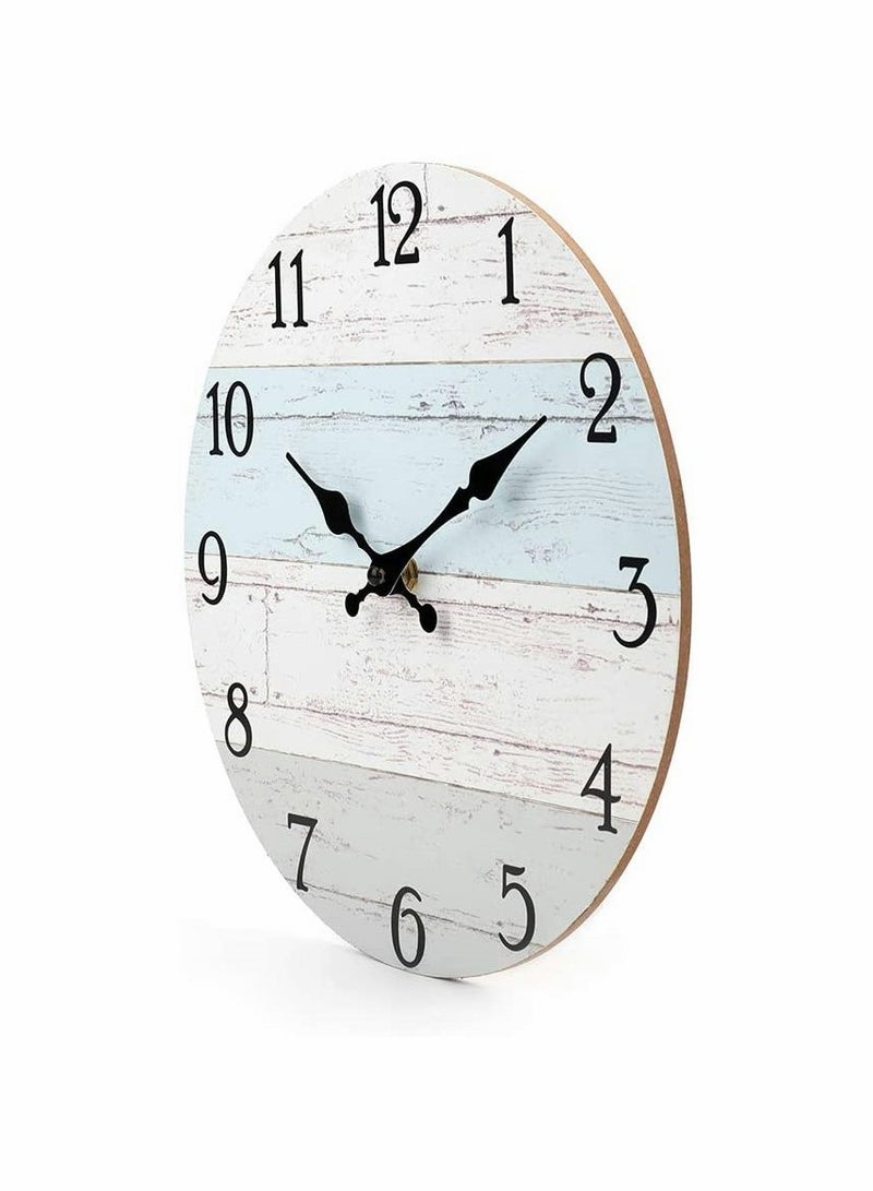 KASTWAVE Silent Wooden Round Wall Clock, Vintage Rustic Country Style Wooden Round Wall Clock(10 In) - Image 5