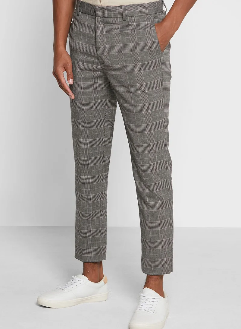 Robert Wood Checked Cropped Trouser