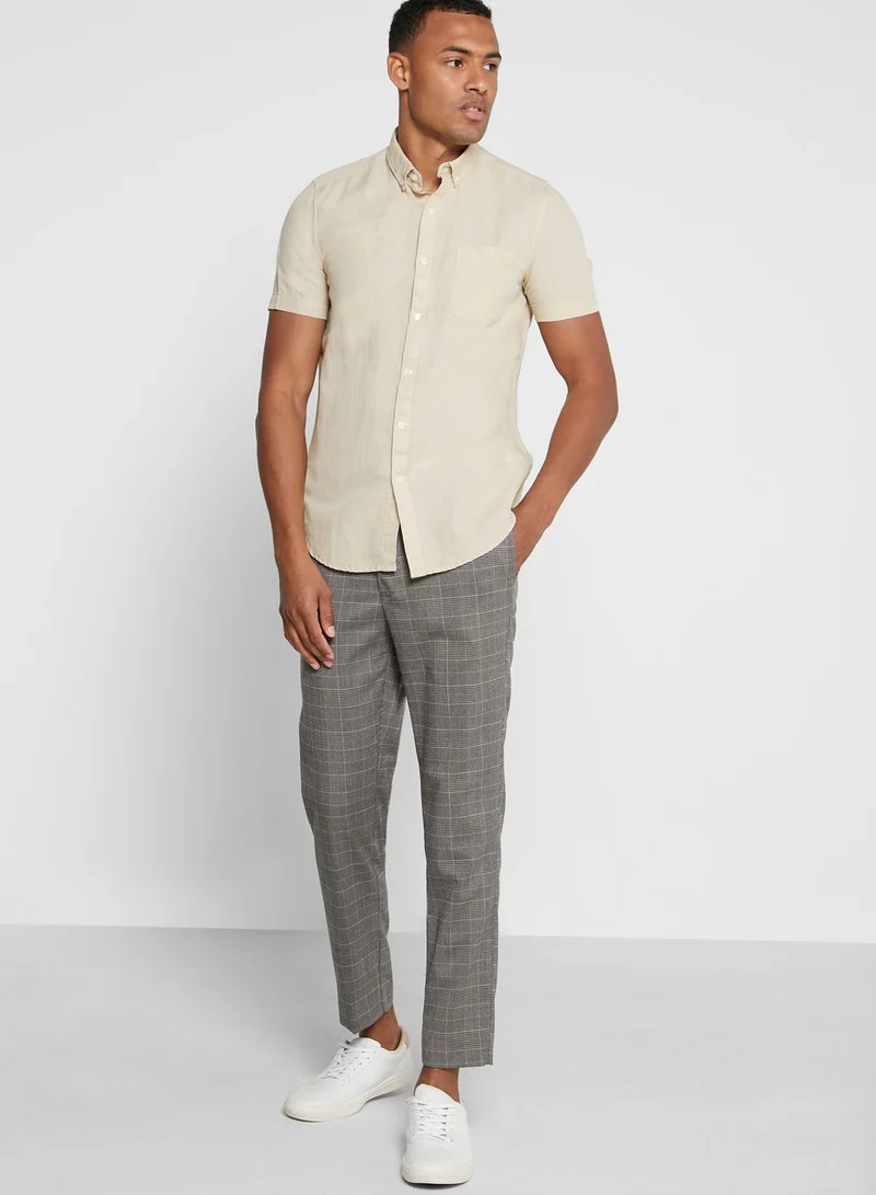 Robert Wood Checked Cropped Trouser