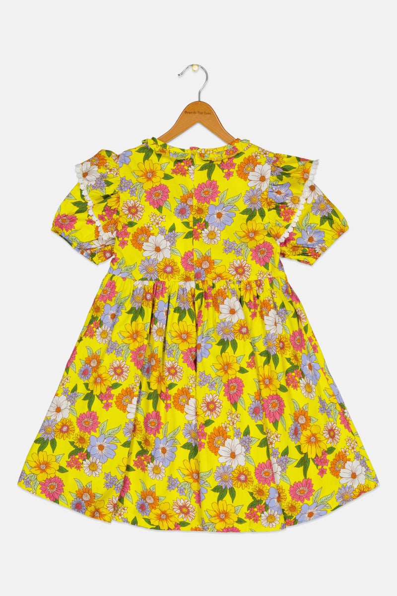 Nicole Miller Kids Girl Floral Print Pleated Dress, Multicolor - Image 2