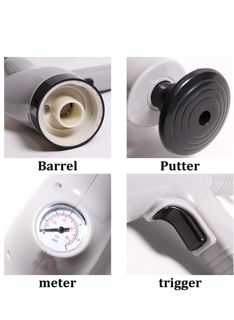 KASTWAVE 9 in 1 Air Plunger for Toilet, Drain Plumb Plunger, High Pressure with 9 Detachable Assembly Heads, Air Drain Blaster Gun Plunger High Pressure, For Clogged Toilet Kitchen Bathroom Tubs(gray)  - Image 5