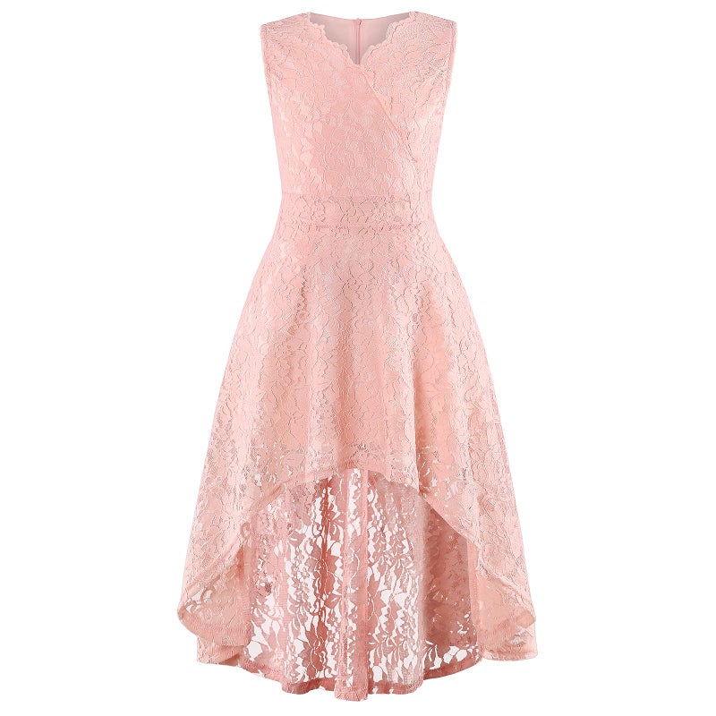 Binboll Girl Dress Sleeveless Sweet & Cute Flared V Neck Vintage Flower Girl Dress Casual Girls Party Dress(I-Pink,13-14Y) - Image 1