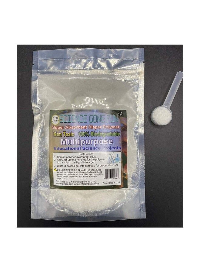 Science Gone Fun 150 جرام من بوليمر السوبر امتصاص الصوديوم بولي أكريلات للحفاضات - Image 1