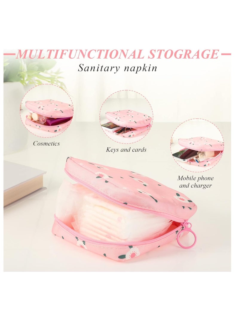 SYOSI Sanitary Napkin Storage Bag, Zipper Menstrual Pad Bag Portable Tampons Holder for Purse First Period Kit Teen Girls Store Pads Women(4Pcs)  - Image 3