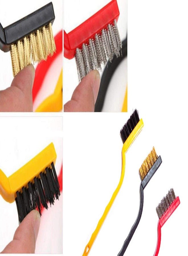 DarkShri Mini Wire Brass, Nylon, Stainless Steel Bristles Multi Utility Brush Set - 3 Pc - Image 4