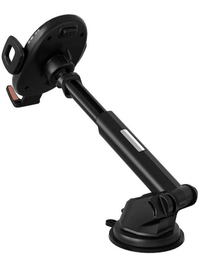 2-in-1 Mini Folding Car Mount Phone Holder – Auto-Tightening Kickstand for Secure Car Dashboard & Desk Use