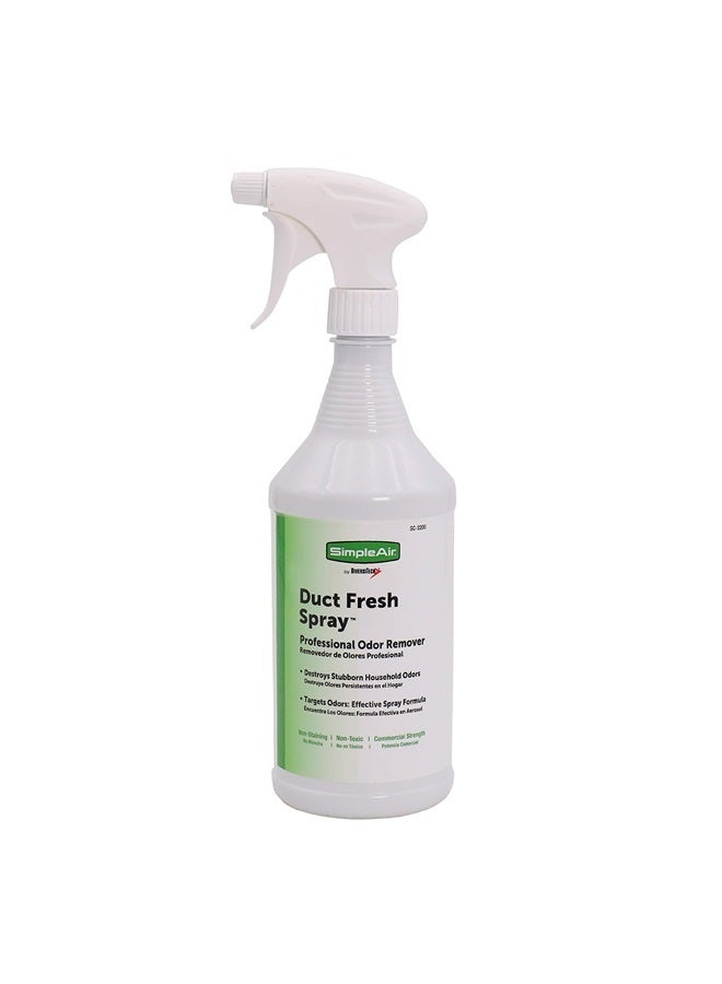 SimpleAir SC-3200 Duct Fresh Spray Air Freshener, Cleaner, Deodorizer Professional HVAC Home & Automotive Odor Remover, 32 Fl Oz (Pack of 1), Clear - Image 1