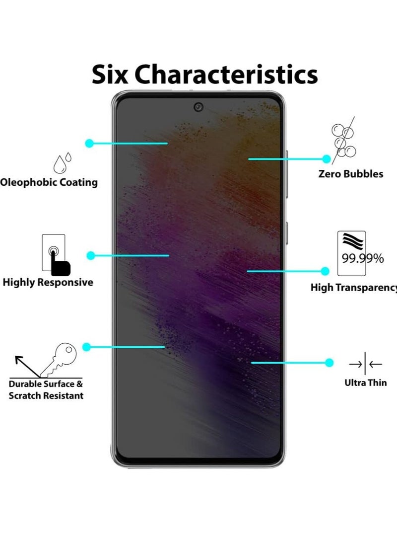 MIGOFAST Privacy Screen protector compatible with Samsung Galaxy A15 / A25 Screen Protector Tempered Glass   Anti-Glare HD Full Coverage Easy Installation Scratch Resistant 9H Hardness - Image 3