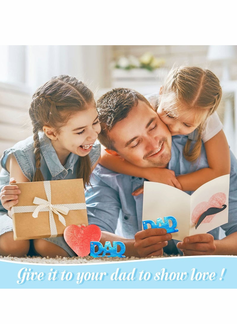 Excefore Mom Dad Keychain Resin Molds, 6 Pcs Silicone Mom Dad Letter Keychain Molds Heart Shape Keychain Pendant Mold with 10 Pieces Key Rings for DIY Keychain Jewelry Home Decorations Making Supplies - Image 5