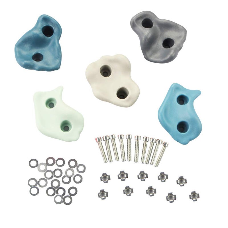 IFOYO IFOYO Rock Climbing Holds, 5 Pack Large Climbing Rocks for Indoor Outdoor Playground Set for Kids over 4 Years Support 132lbs/60kg, Dark Color - Image 1