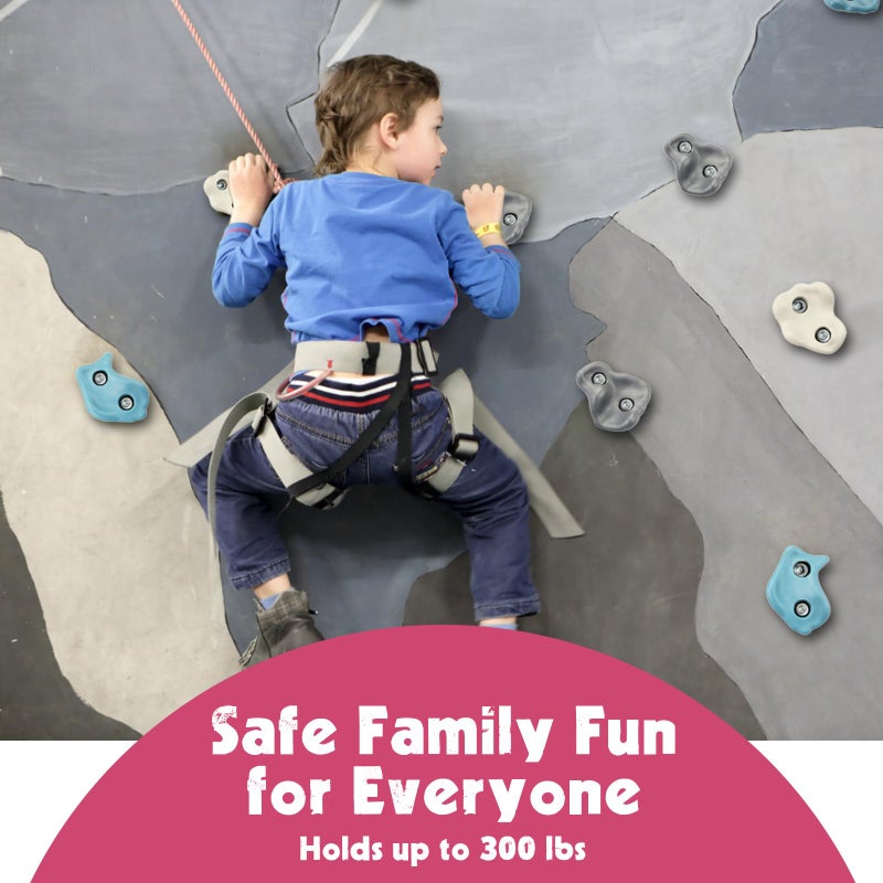 IFOYO IFOYO Rock Climbing Holds, 5 Pack Large Climbing Rocks for Indoor Outdoor Playground Set for Kids over 4 Years Support 132lbs/60kg, Dark Color - Image 2