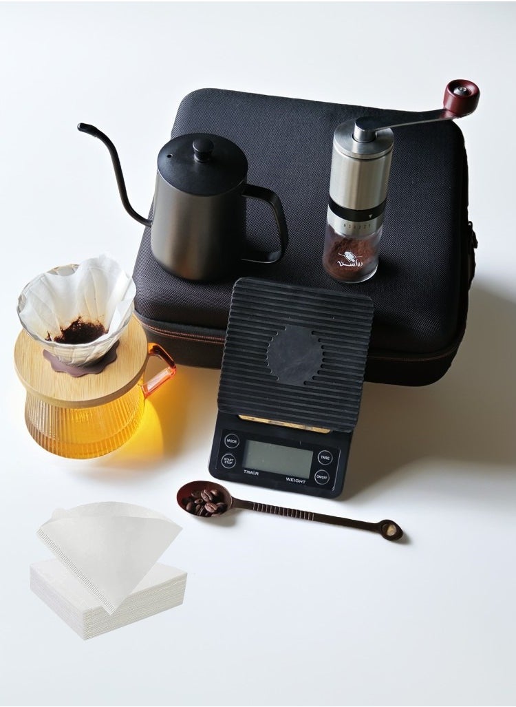 Perfin V60 Pour Over Coffee Maker Set With Carry Case， Black  - Image 2