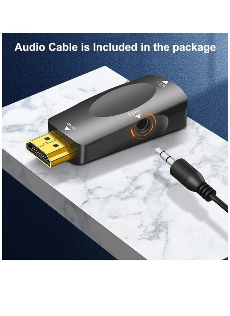 محول HDMI إلى VGA 2-pack، محول HDMI إلى VGA للكمبيوتر، محول HDMI ذكر إلى VGA أنثى 1080P فيديو للكمبيوتر، سطح المكتب، اللابتوب، PC، الشاشة، البروجيكتور، HDTV، Raspberry Pi، Roku، Xbox والمزيد - Image 3