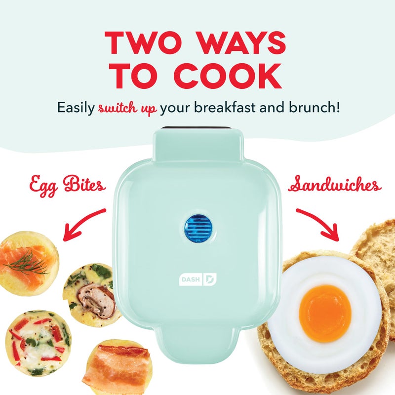 Dash Deluxe Egg Bite Maker - Electric Egg Bite Maker for Healthy Protein Snacks - Quick Cleanup, Space-Saving Design & Non-Slip Feet - 4 Servings, Aqua - Image 5