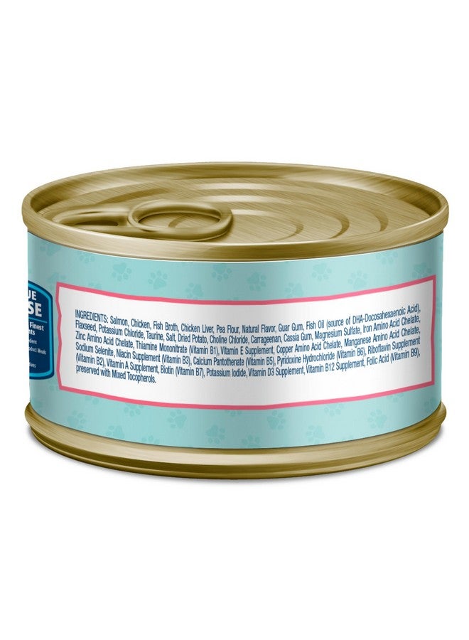 بلو بافلو طعام بلو بافالو بيبي بلو الطبيعي الرطب الخالي من الحبوب للقطط الصغيرة، تركيبة نمو صحية مع حمض الدوكوساهيكسانويك، باتيه سمك السلمون عالي البروتين، علبة 3 أونصة - Image 2