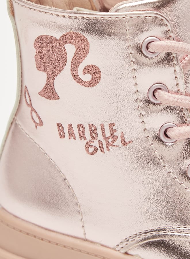 Barbie Girls Printed Ankle Boots With Lace-Up Closure - Image 5