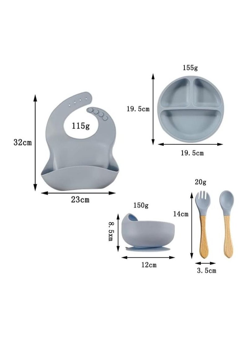 PLAY 17 Pieces Baby Feeding Silicon Utensils with suction including Spoons Bib Cup and Infant Suction Plate with Lid - Image 5