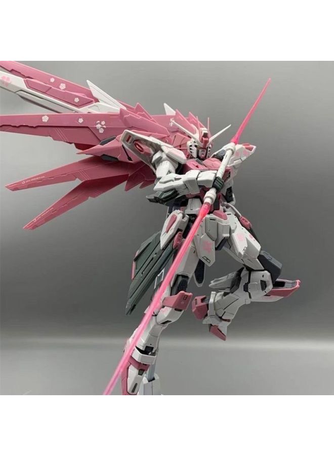Gundam Model MG Attacks Free Light Wings Blue And Red Heretical Unicorn Destiny Big Class Assembled Mecha Hand-made Toy-Color:Sakura Newborn Strike 2.0 + Light Speed Gun + Shield Wings + Free Stand - Single Model + 3-piece Tools Set