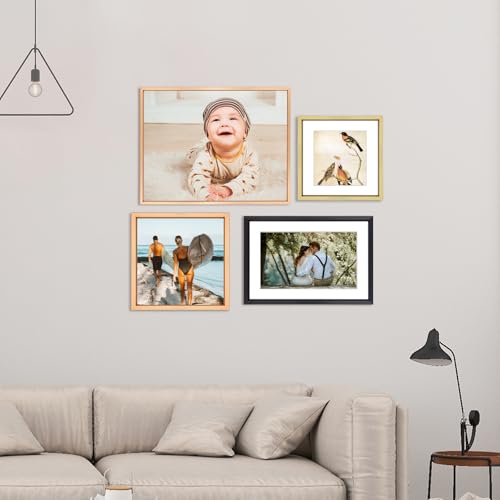 BKABOT 9x9 Picture Frame, Gold Metal Square Photo Frames with HD Glass, Fits 8x8 with Mat or 9 x 9 without Mat, Display for Wall and Table, 1 Pack - Image 5