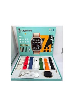H70 Ultra 2 Men's Smart Watch - 7-in-1 Straps, Fitness Tracker, Heart Rate and Sleep Monitor, Water Resistant, Stylish Design, iOS & Android Compatible