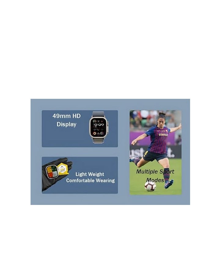 Crown - H70 Ultra 2 Men's Smart Watch - 7-in-1 Straps, Fitness Tracker, Heart Rate and Sleep Monitor, Water Resistant, Stylish Design, iOS & Android Compatible - Image 1
