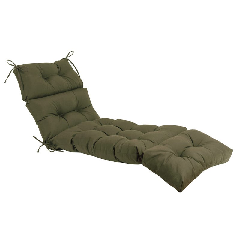 QILLOWAY IndoorOutdoor Chaise Lounge CushionSpringSummer Seasonal Replacement Cushions SageArmy Green