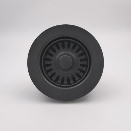 EADOT Black Polymer Drain Kitchen Sink Drain Assembly with 2 Removable Basket Strainers and Rubber Stopper for 3.5-Inch Drain Openings, Matching Color of Quartz Granite Sinks - Image 5