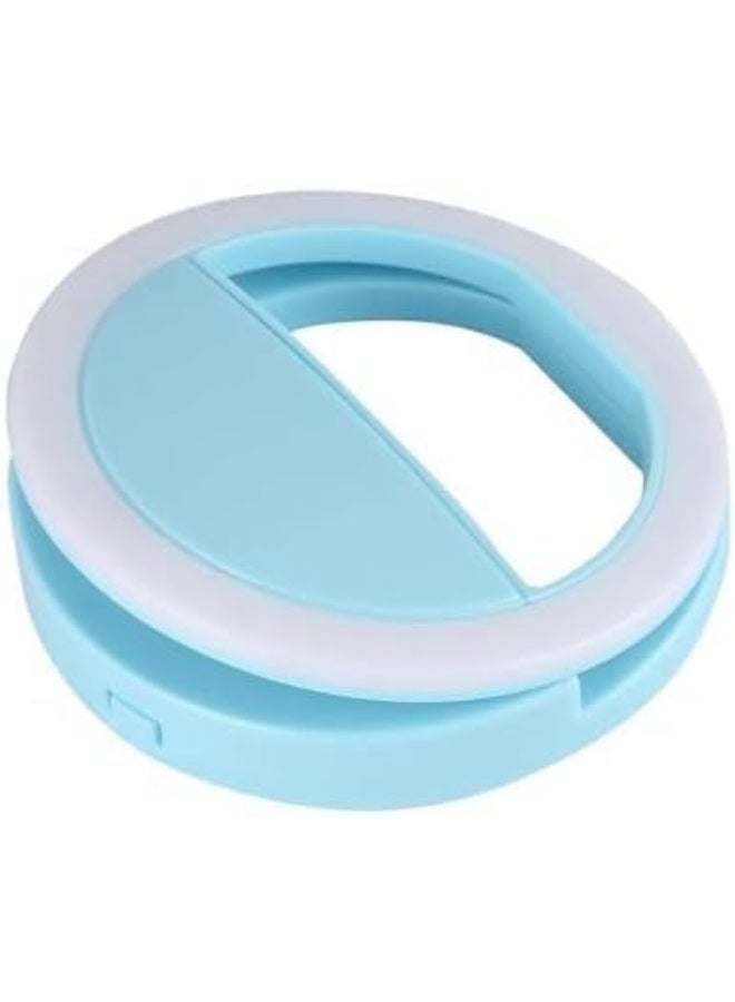 حلقة إضاءة محمولة لصور السيلفي للموبايل قابلة لإعادة الشحن، 3 أوضاع سطوع -  قابلة لإعادة الشحن، حلقة إضاءة مثالية - ازرق - Image 2