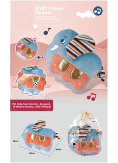 Generic Product Infant And Toddler Soothing Pat Drum Plush Sound And Light Early Education Toys Educational Family Baby Toys Wholesale-Color:Pat Drum Plush Sound And Light Elephant Piano (gift Bundle Pocket)  - Image 1