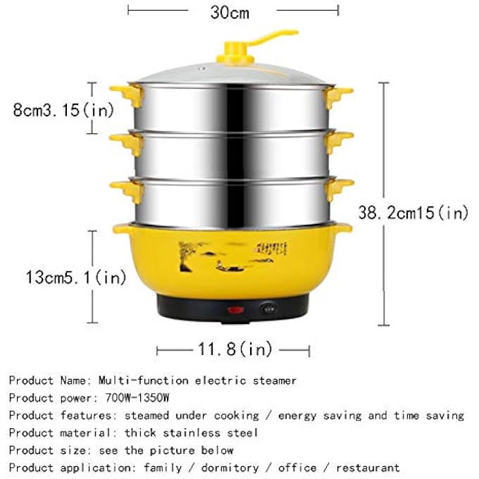 جهاز طهي بالبخار للطعام 220 فولت، سعة كبيرة 10 لتر، وعاء كهربائي منزلي متعدد الوظائف، مصنوع من الفولاذ المقاوم للصدأ، جهاز طهي بالبخار الكهربائي متعدد الطبقات، إيقاف التشغيل التلقائي - Image 4