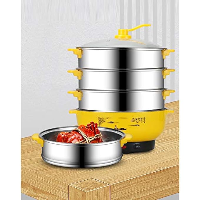 جهاز طهي بالبخار للطعام 220 فولت، سعة كبيرة 10 لتر، وعاء كهربائي منزلي متعدد الوظائف، مصنوع من الفولاذ المقاوم للصدأ، جهاز طهي بالبخار الكهربائي متعدد الطبقات، إيقاف التشغيل التلقائي - Image 3