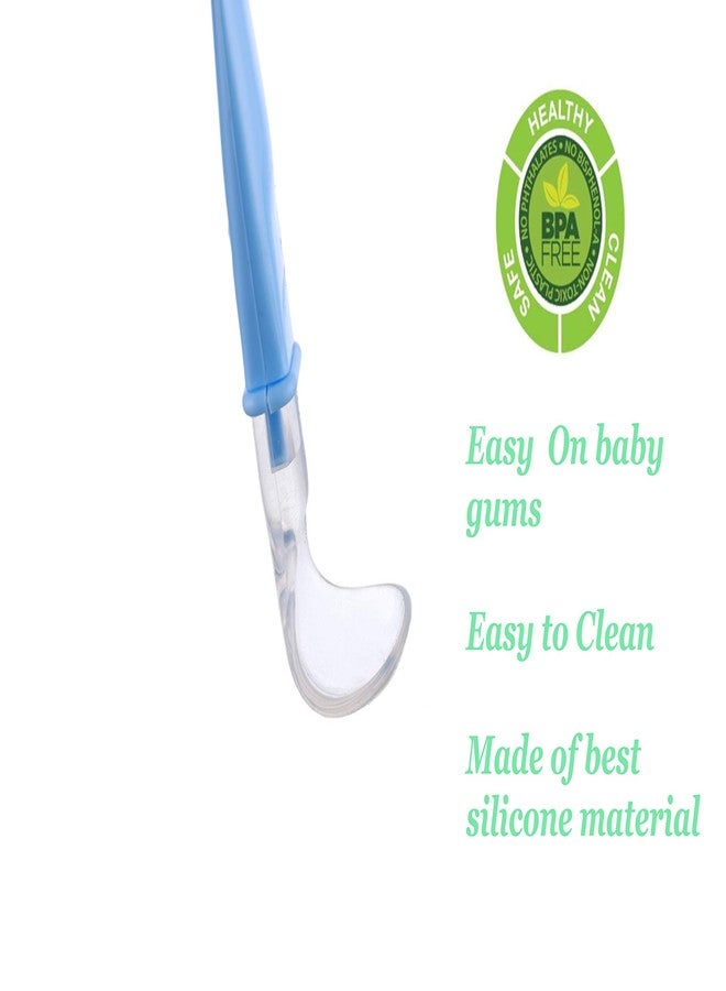 Chic Buddy Ultra Care Soft Tip And Easy Grip Silicone Baby Spoon Set, Bpa-Free - Led Weaning Spoon - Spoon Set For Kids,Silicone Spoon For Baby,Gentle On Gums, Easy-To-Hold,, 17 Cm - Image 3