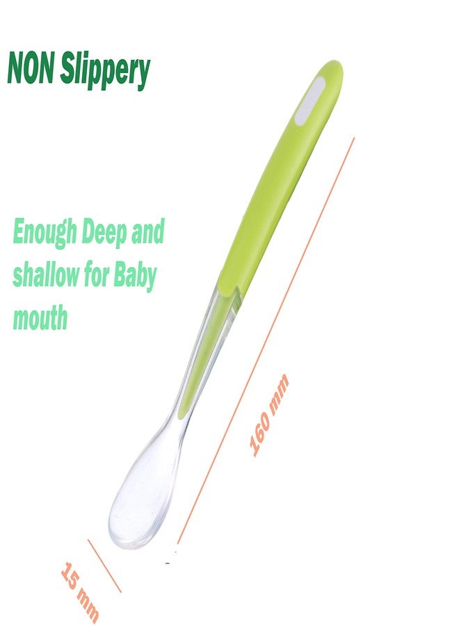 Chic Buddy Ultra Care Soft Tip And Easy Grip Silicone Baby Spoon Set, Bpa-Free - Led Weaning Spoon - Spoon Set For Kids,Silicone Spoon For Baby,Gentle On Gums, Easy-To-Hold,, 17 Cm - Image 2