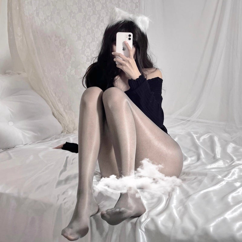 Shiny Oil Glossy Sheer Tights for Women - 20D - Image 2