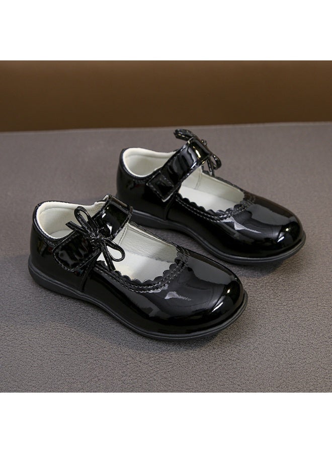 Black Leather Shoes for Girls - Children's Performance Shoes 