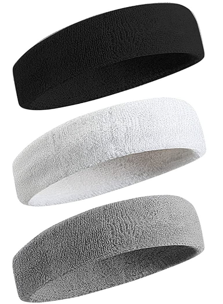 KASTWAVE Sweatbands Sports Headband for Men & Women - Moisture Wicking Athletic Cotton Terry Cloth Sweatband for Tennis, Basketball, Running, Gym, Working Out  - Image 1