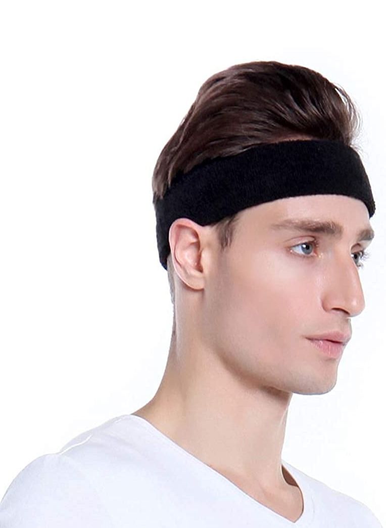 KASTWAVE Sweatbands Sports Headband for Men & Women - Moisture Wicking Athletic Cotton Terry Cloth Sweatband for Tennis, Basketball, Running, Gym, Working Out  - Image 4