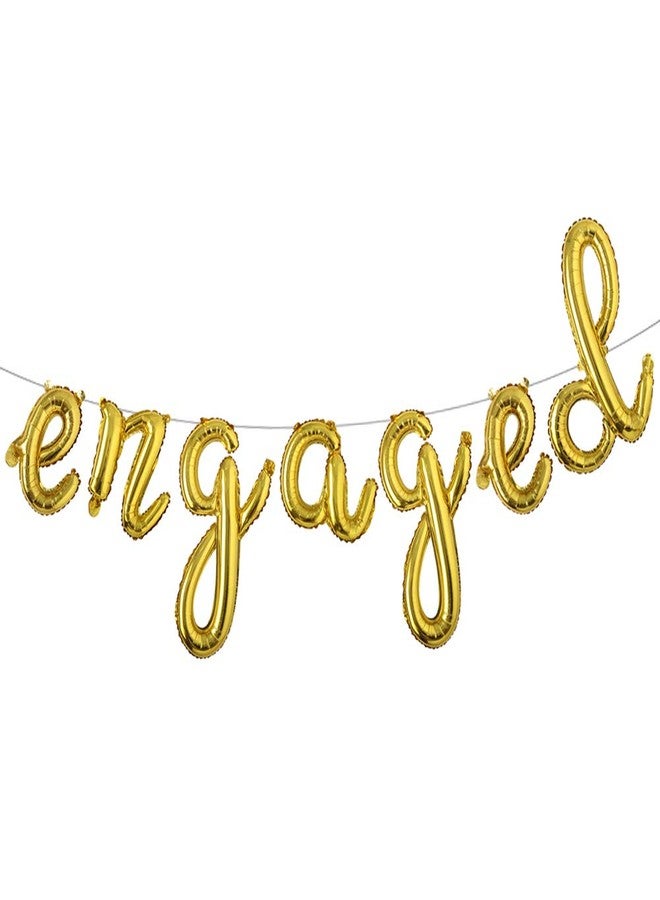 RUIANSI بالونات حروف صغيرة متعددة الألوان مقاس 16 بوصة مكتوب عليها "مخطوبة" (L Engaged Gold) - لوازم تزيين حفلات الخطوبة - Image 2