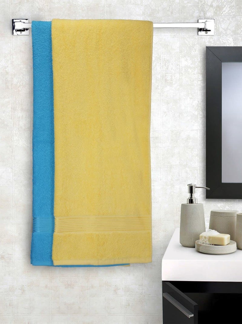 KOPA by Bianca 400 GSM 100% Cotton Soft Terry Towel l 2pc Bath Towel l Bath Towel l Towel for Bath l D`Ross l Yellow-Turq - Image 2