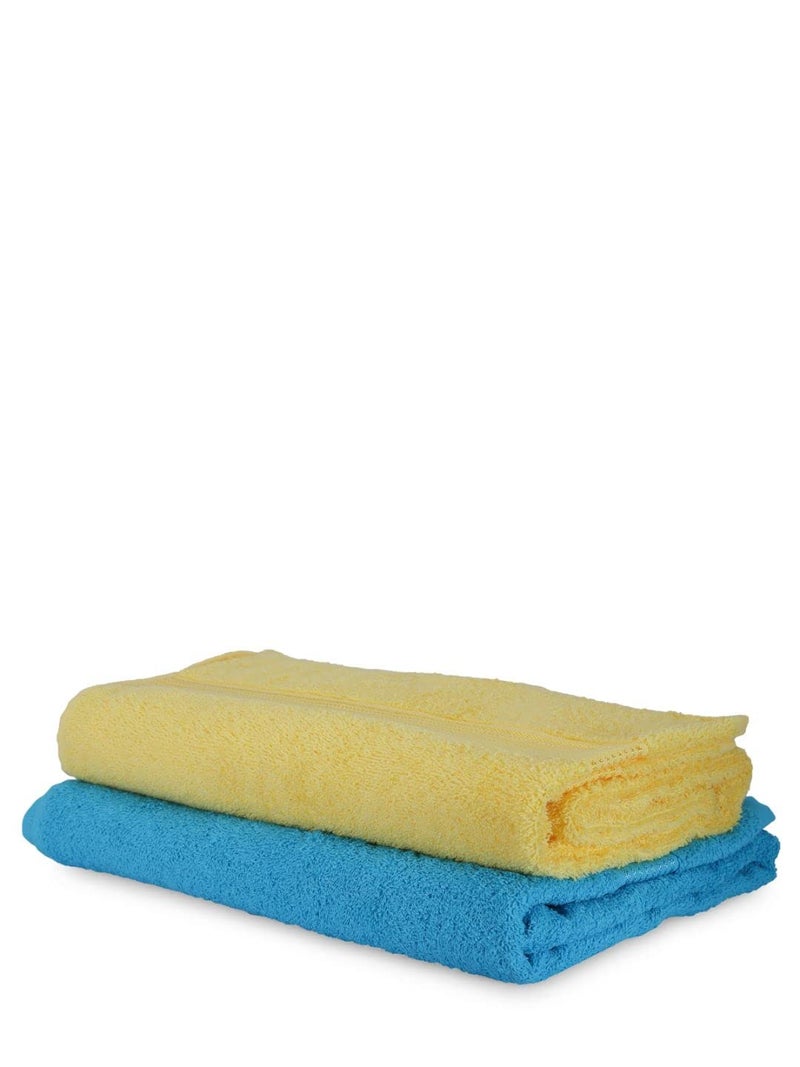 KOPA by Bianca 400 GSM 100% Cotton Soft Terry Towel l 2pc Bath Towel l Bath Towel l Towel for Bath l D`Ross l Yellow-Turq - Image 3